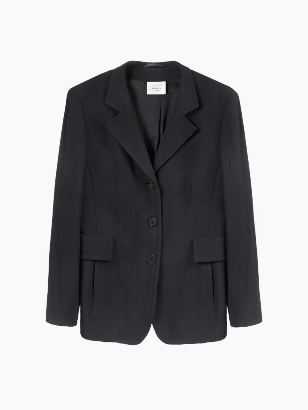 AKRIS PUNTO Black Wool Jacket Size 10 Made in Italy Optional Collar Tab